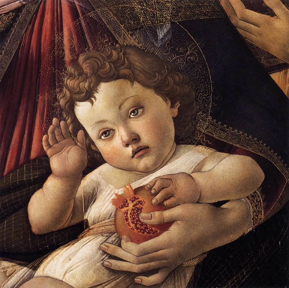 Madonna del melograno - Galleria degli Uffizi, Firenze, dettaglio